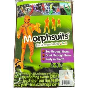 New Morphsuit Costume Size Large Bodysuit Pumpkin Halloween Scary Party Cosplay